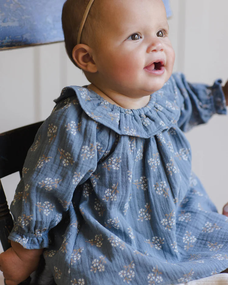 Long Sleeve Isla Dress | Blue Floral | Quincy Mae