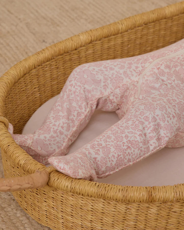Zip Long Sleeve Sleeper Footie | Pink Blossom | Quincy Mae