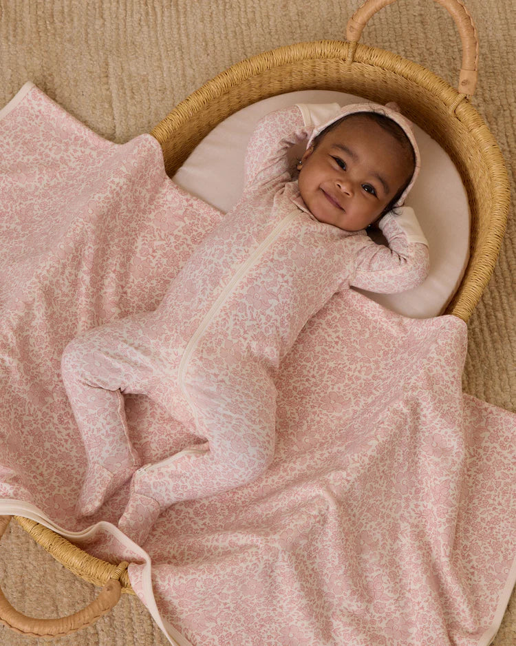 Zip Long Sleeve Sleeper Footie | Pink Blossom | Quincy Mae