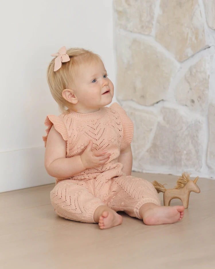 Mira Knit Romper | Melon | Quincy Mae