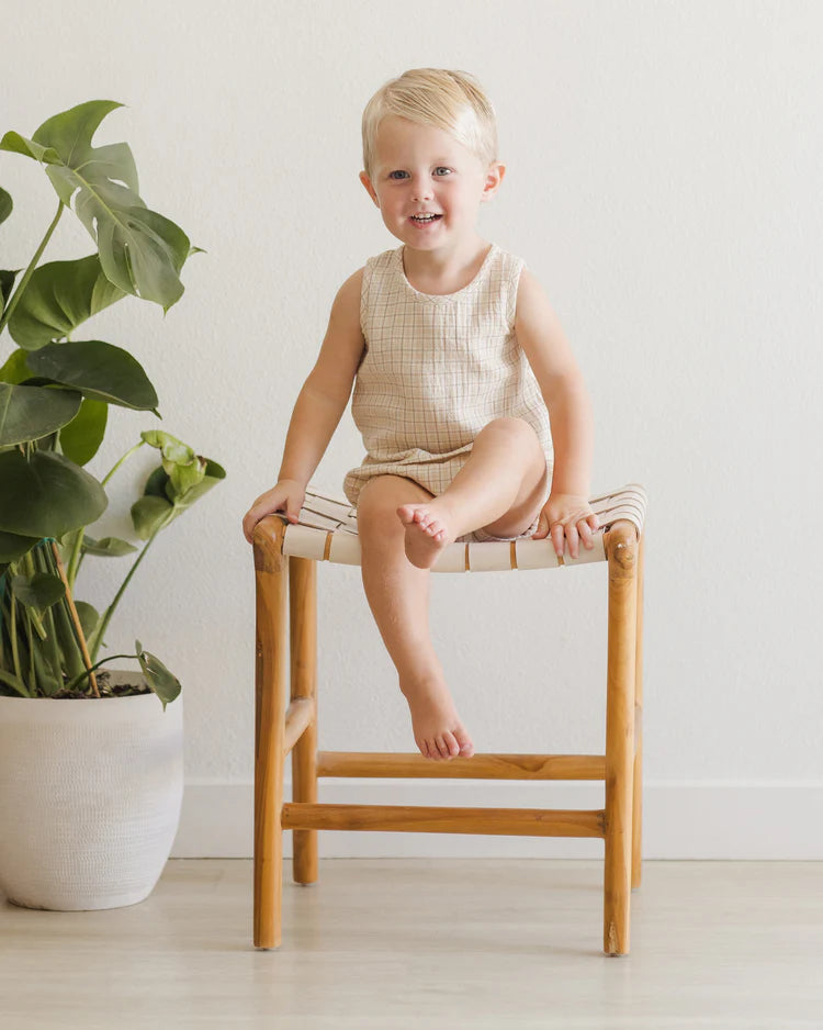 Woven Tank + Short Set | Yellow Plaid | Quincy Mae
