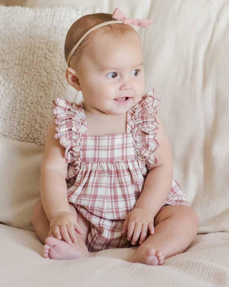 Maya Romper | Pink Plaid | Quincy Mae