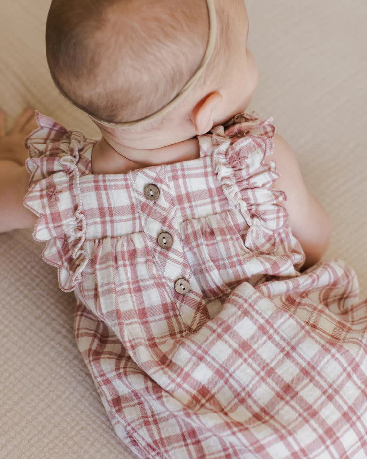 Maya Romper | Pink Plaid | Quincy Mae