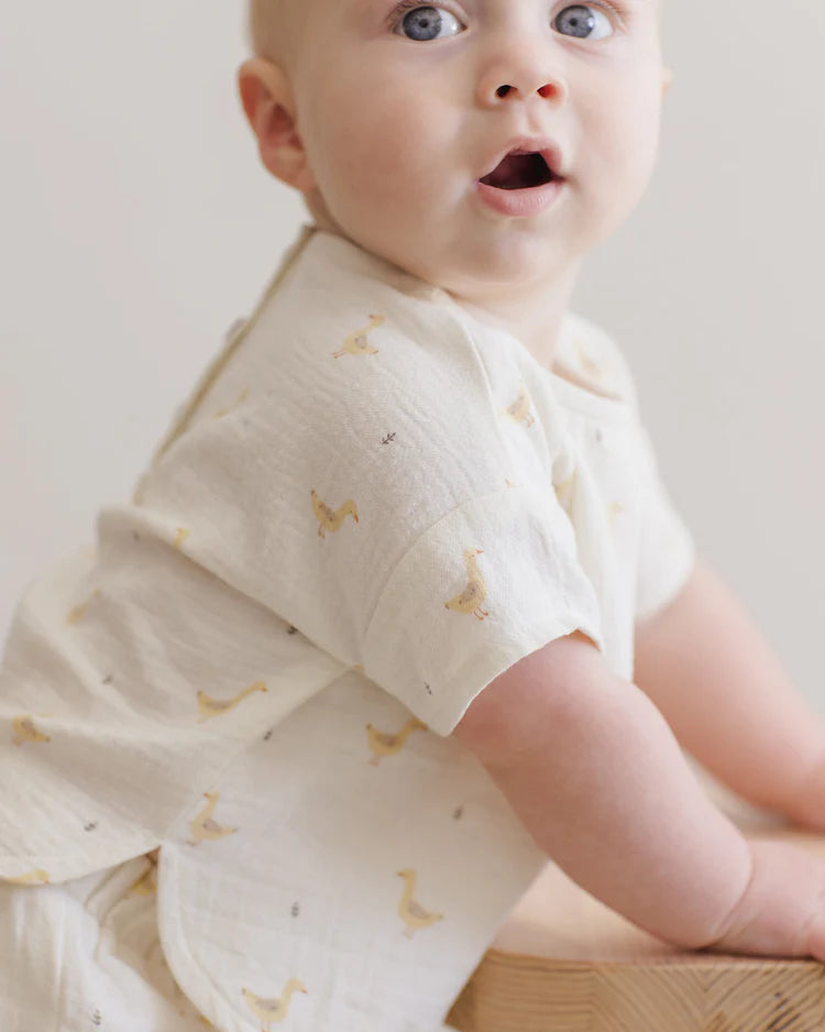Woven Boxy Top + Short Set | Geese | Quincy Mae