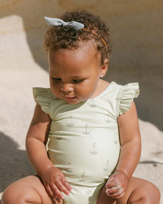 Scoop Back One-Piece | Sailboats  | Quincy Mae