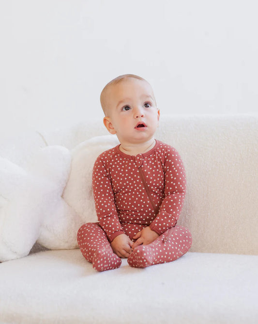 Bamboo Zip Footie | Quincy Mae | Tiny Hearts