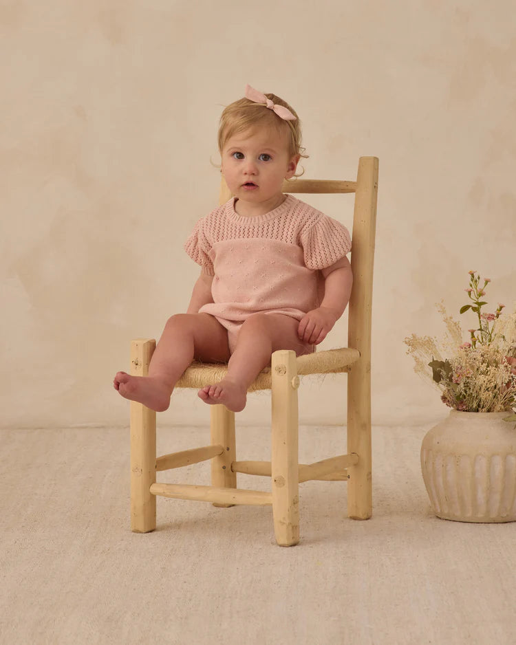 Pointelle Knit Romper | Melon | Quincy Mae