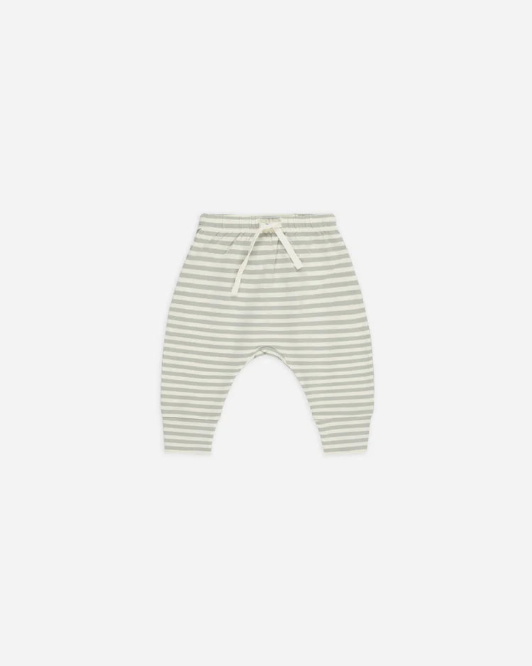 Drawstring Pant | Sage Stripe | Quincy Mae