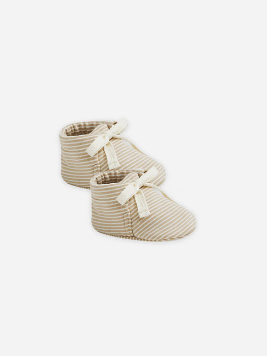 Baby Booties | Quincy Mae | Latte Micro Stripe