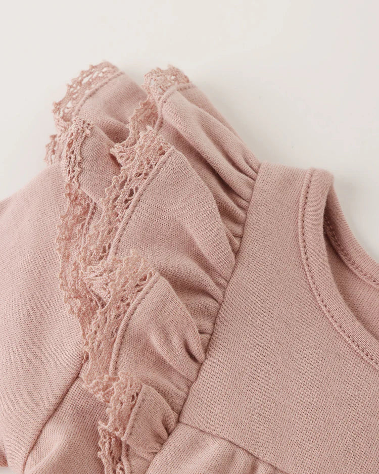Long Sleeve Flutter Dress | Rose | Quincy Mae