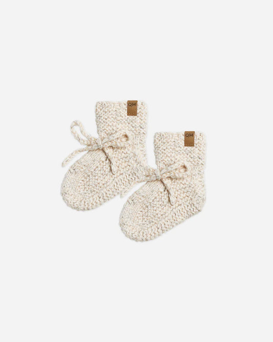 Knit Booties | Quincy Mae | Natural Speckled