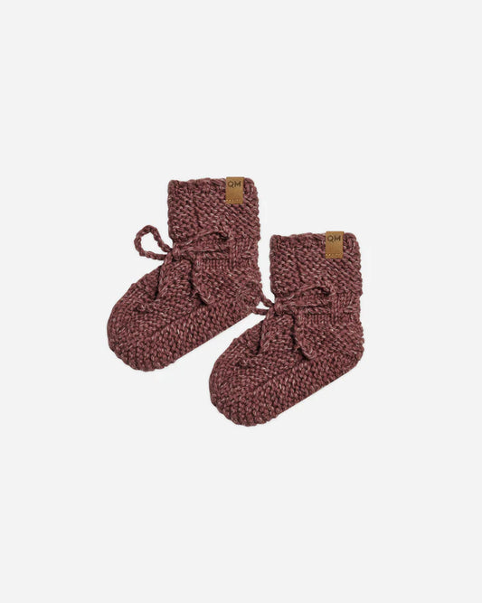 Knit Booties | Quincy Mae | Plum