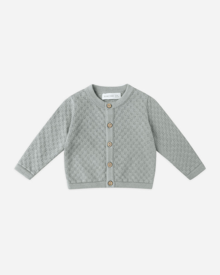 Knit Cardigan | Steel Blue | Quincy Mae