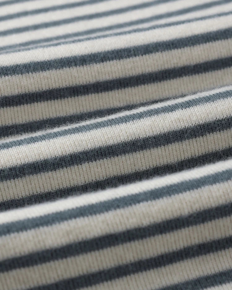Baby Footie Sleeper | Ocean Micro Stripe | Quincy Mae
