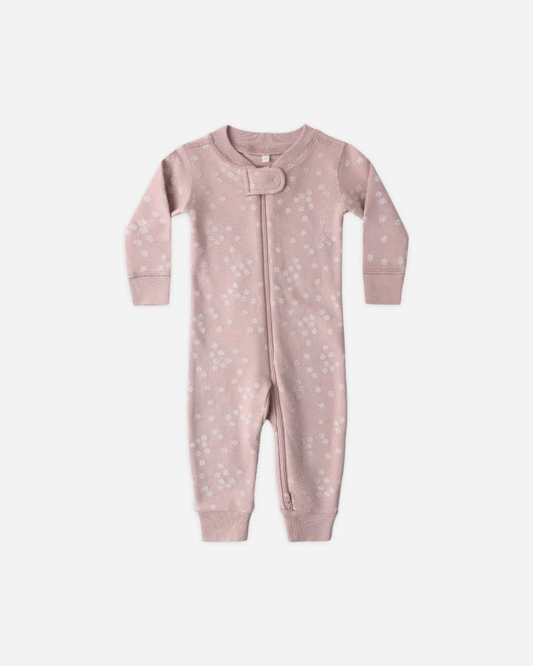 Zip Longsleeve Sleeper | Mauve Daisy | Quincy Mae