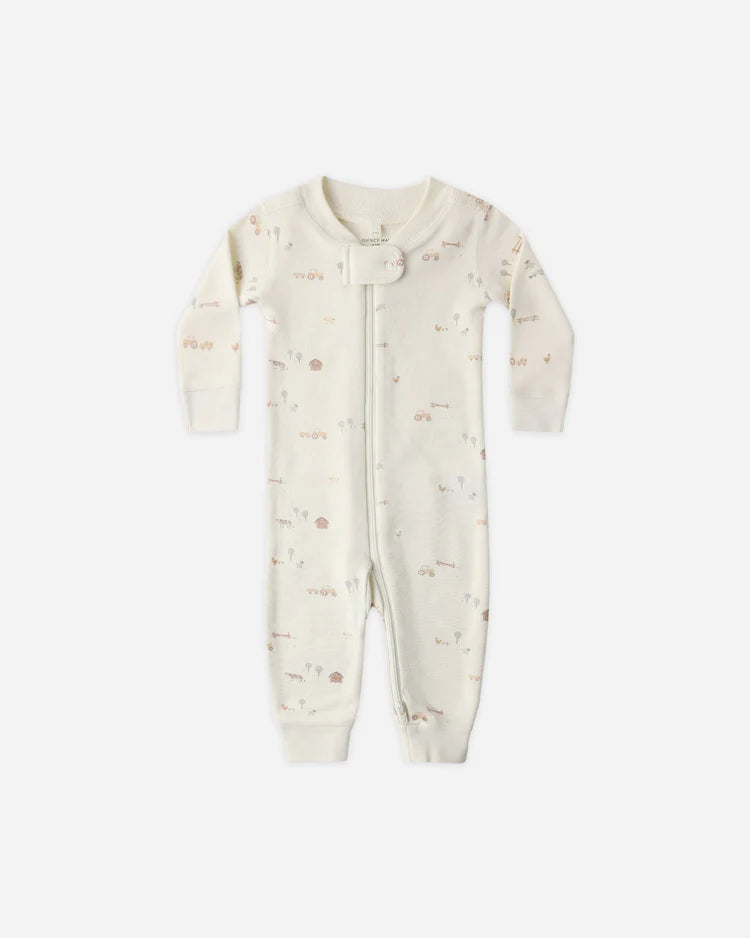 Zip Longsleeve Sleeper | Farm | Quincy Mae