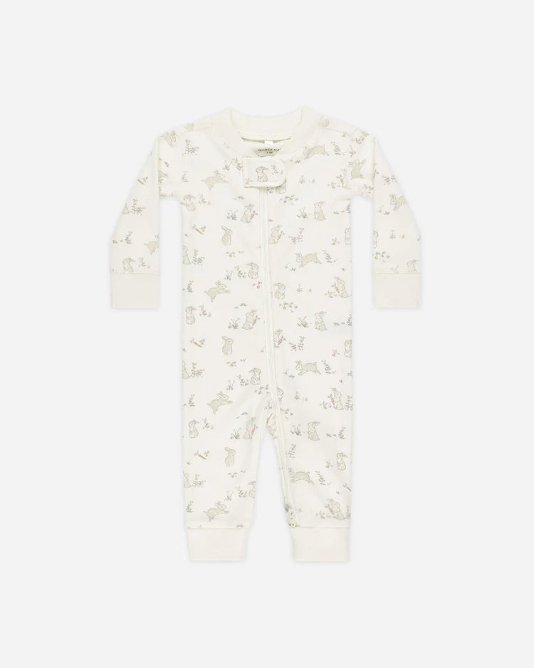 Zip Longsleeve Sleeper | Bunnies | Quincy Mae