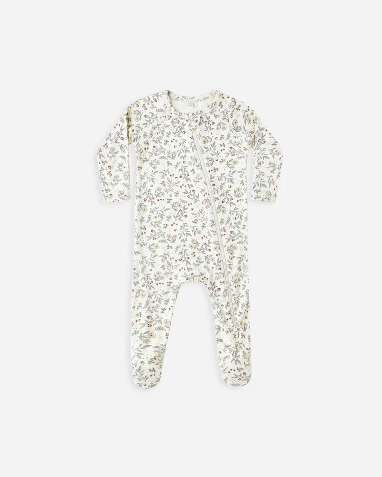 Bamboo Zip Footie | Woodland | Quincy Mae