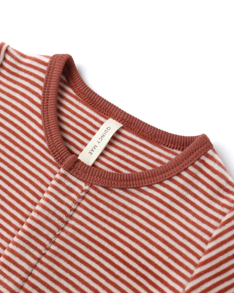 Hidden Snap Footie | Candy Stripe | Quincy Mae