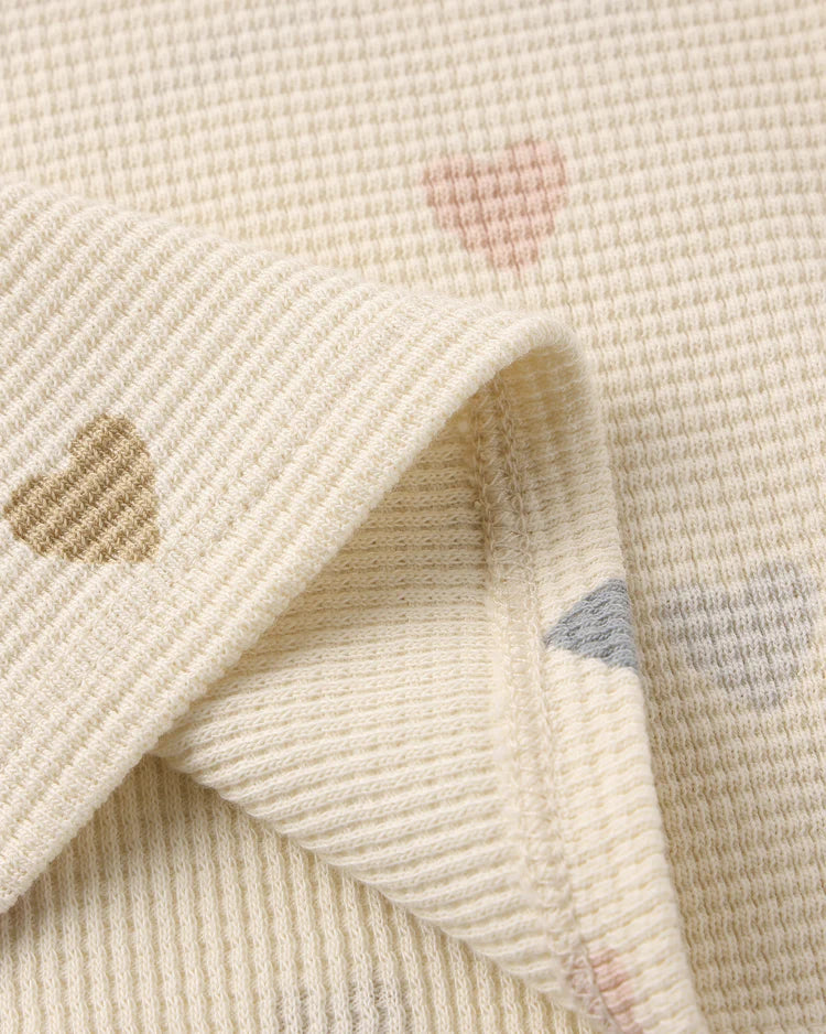 Waffle Tee + Short Set | Confetti Hearts | Quincy Mae