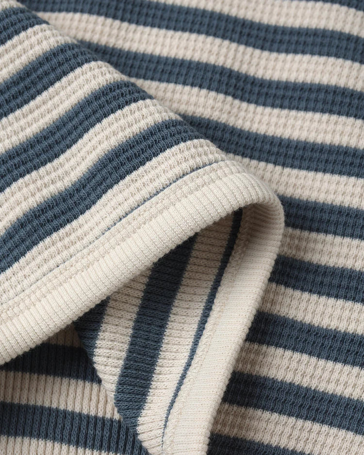 Waffle Slouch Set | Ocean Stripe | Quincy Mae