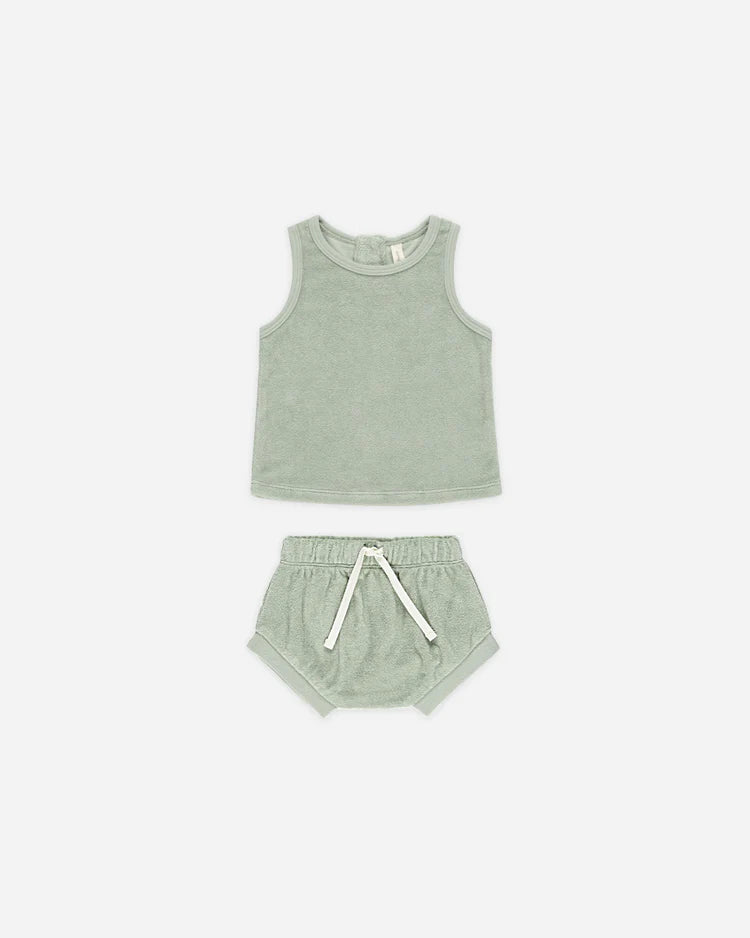 Terry Tank + Short Set | Sage | Quincy Mae