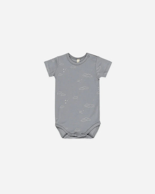 Bamboo Short Sleeve Bodysuit | Clouds | Quincy Mae