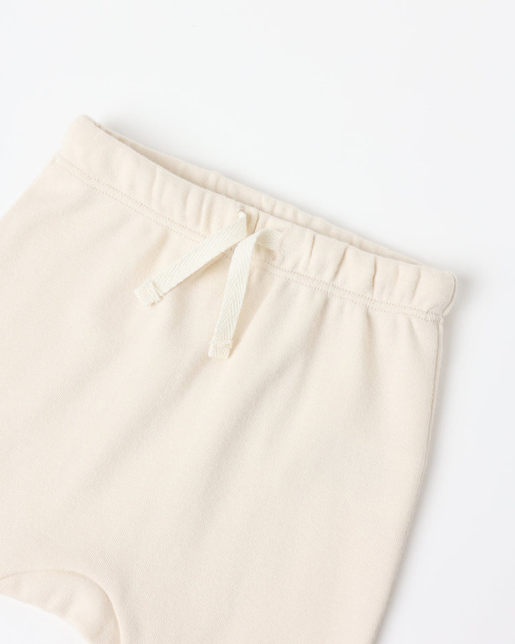 Wrap Top + Footed Pant Set | Natural | Quincy Mae