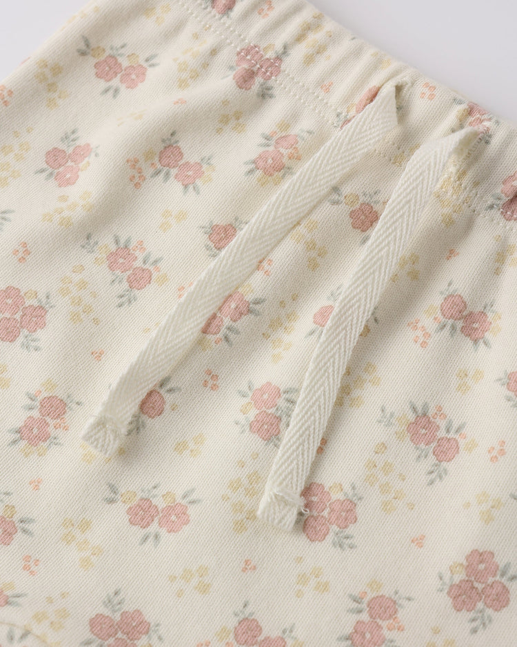 Wrap Top + Footed Pant Set | Flower Field | Quincy Mae