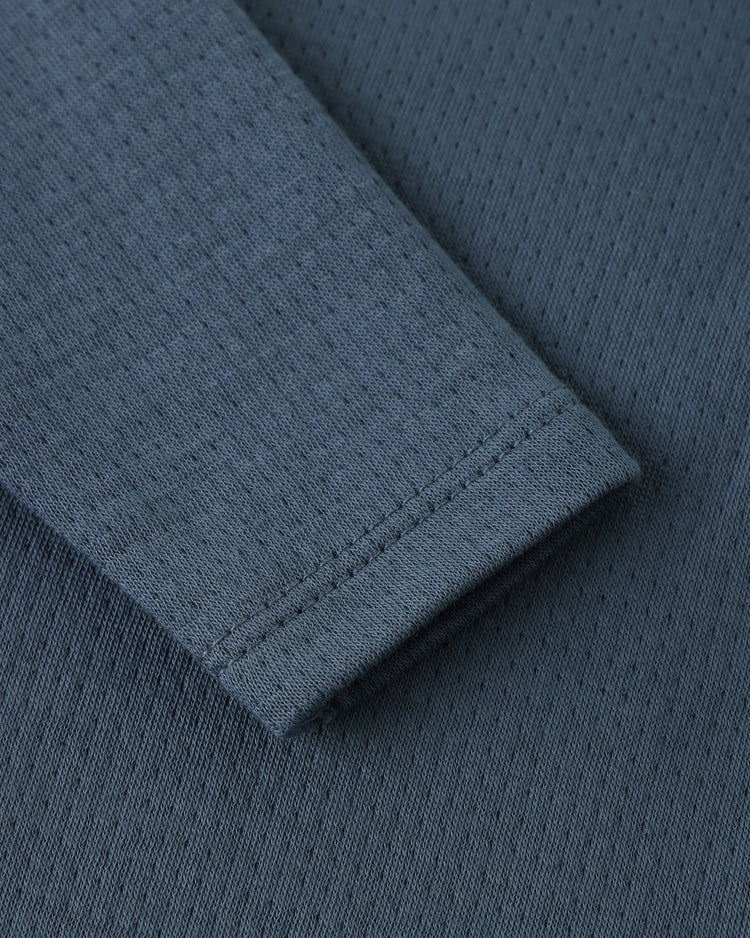 Pointelle Wrap Footie | Ocean | Quincy Mae