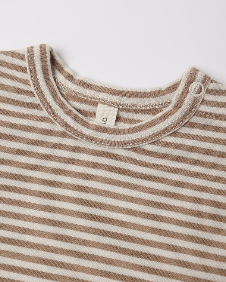 Jersey Bodysuit, 2 Pack | Bunnies, Almond Stripe | Quincy Mae