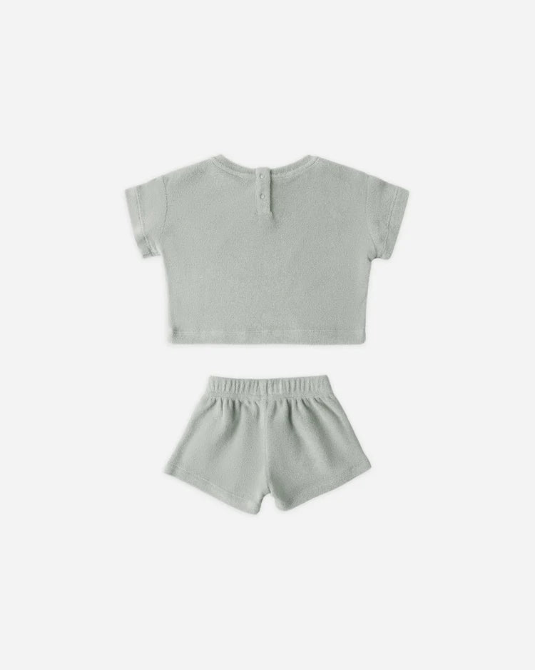 Terry Tee + Short Set | Sage | Quincy Mae