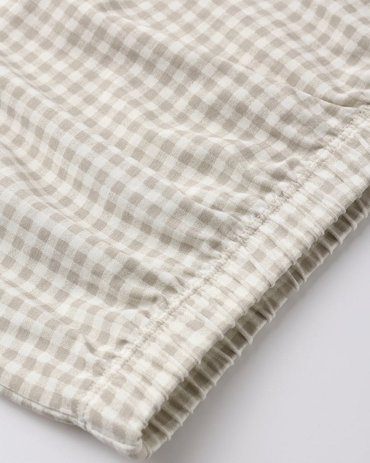 Bamboo Baby Gown + Hat Set | Oat Gingham | Quincy Mae