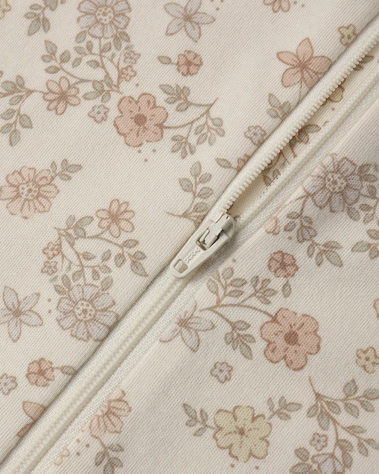 Zip Long Sleeve Sleeper Footie | Floral Vine | Quincy Mae