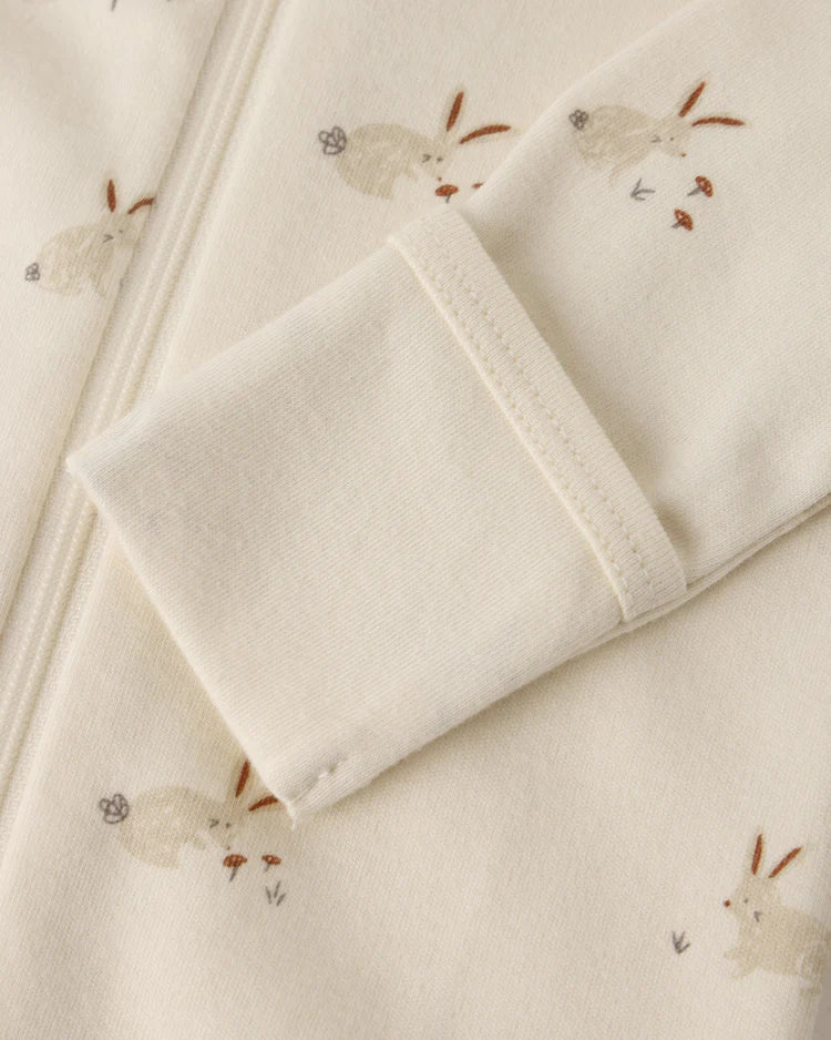 Zip Long Sleeve Sleeper Footie | Bunnies | Quincy Mae