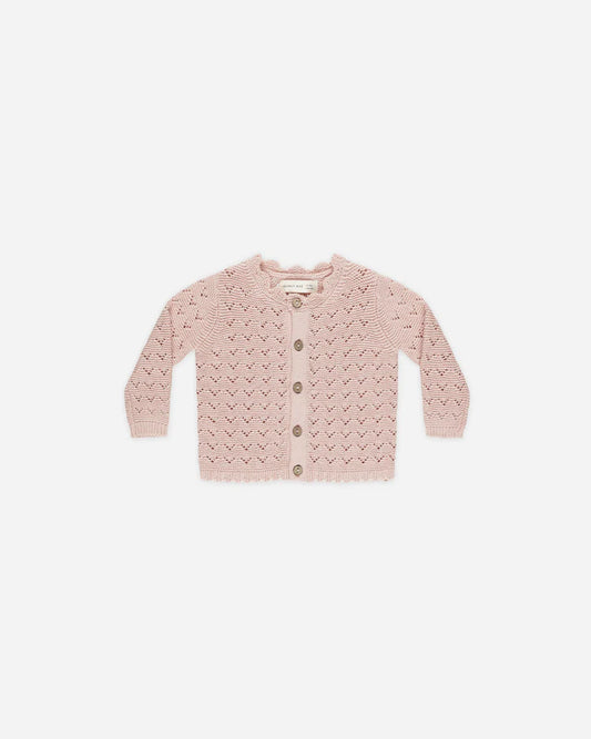 Scalloped Cardigan | Bubblegum | Quincy Mae
