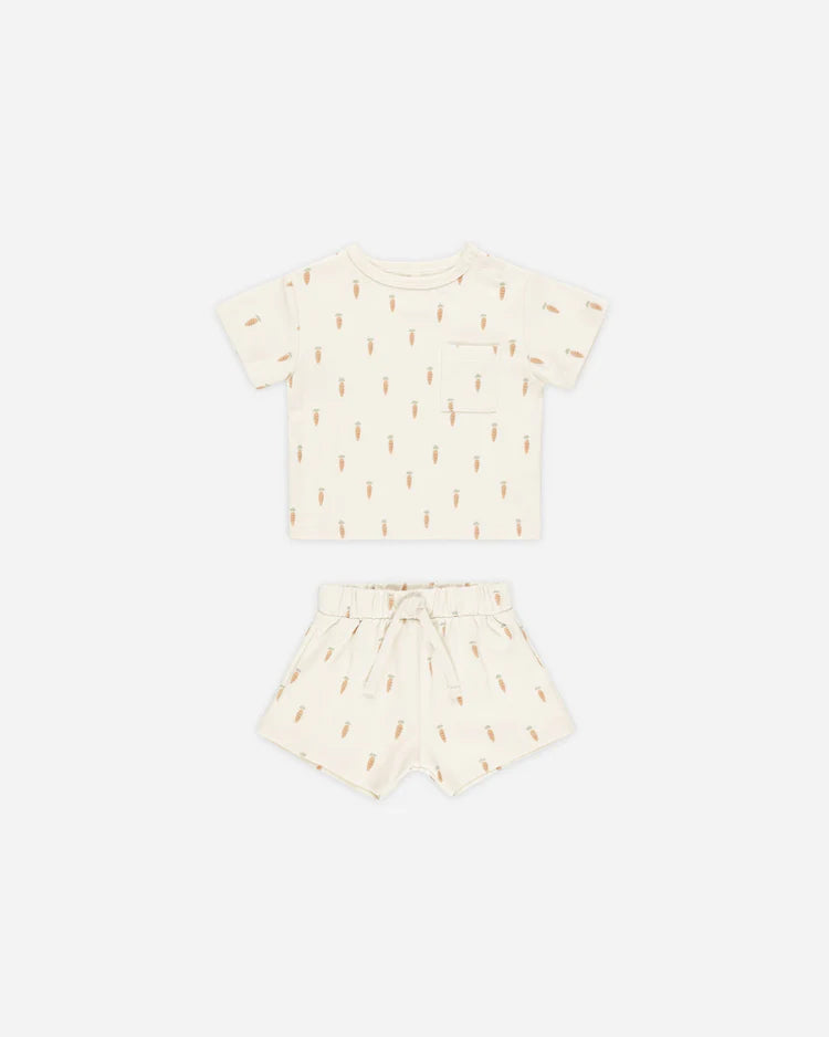 Boxy Pocket Tee + Short Set | Carrots | Quincy Mae