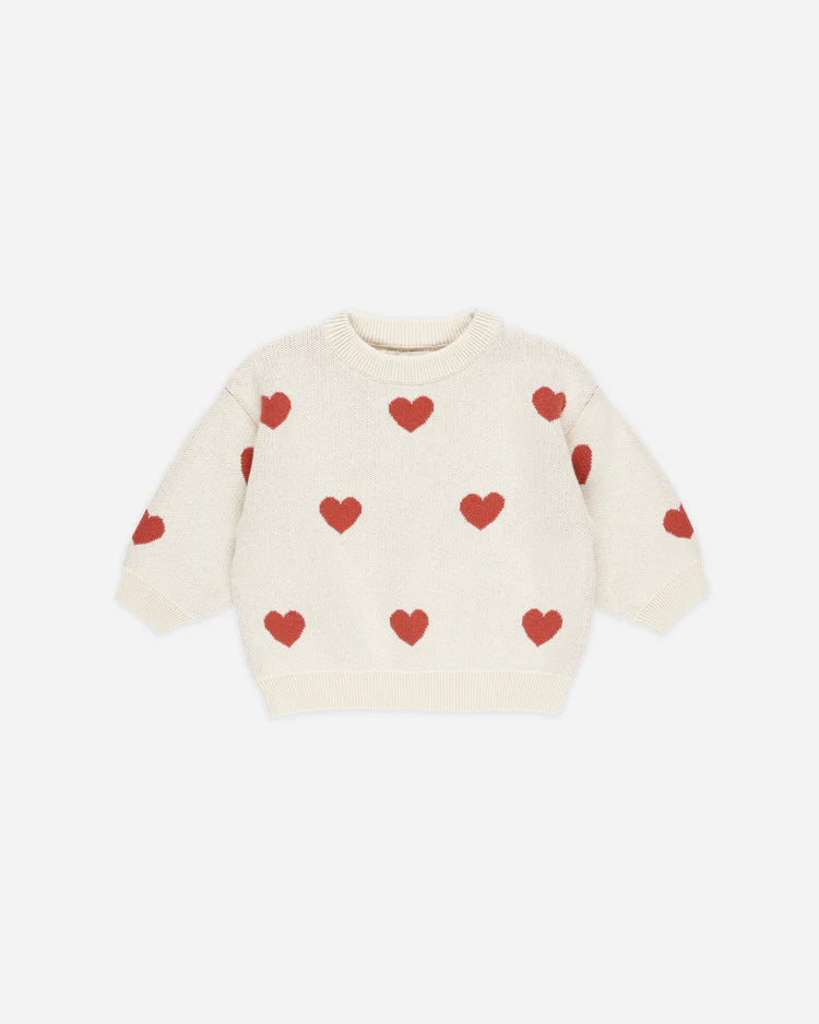 Heart Knit Sweater & Pant Set | Quincy Mae | Natural