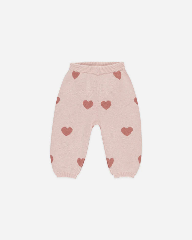 Heart Knit Pants | Quincy Mae | Bubblegum