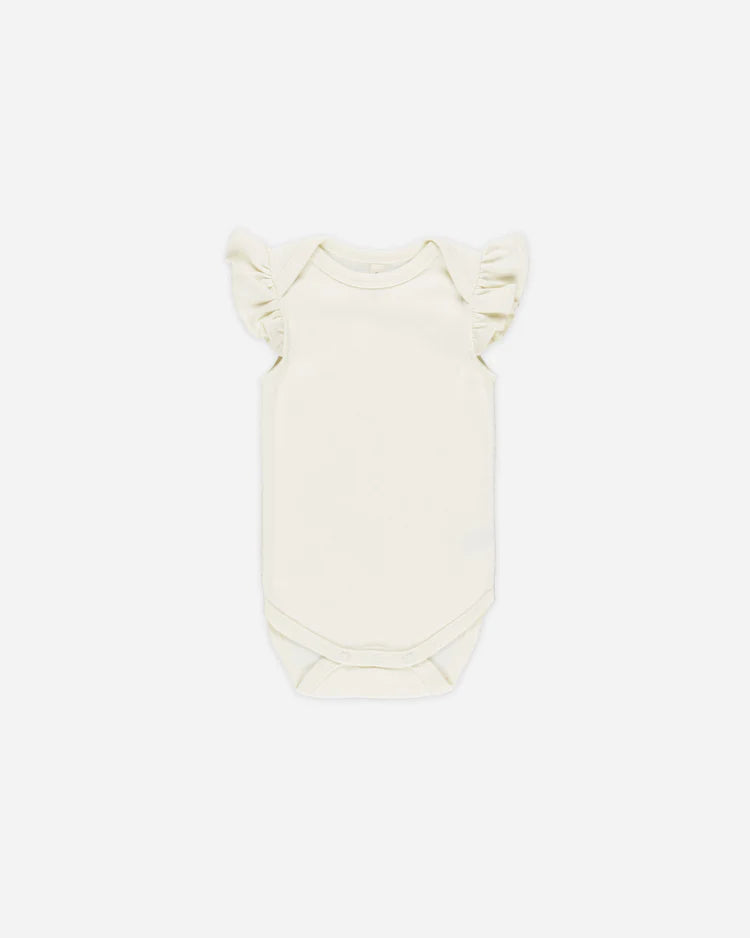 Flutter Sleeve Bodysuit | Ivory | Quincy Mae