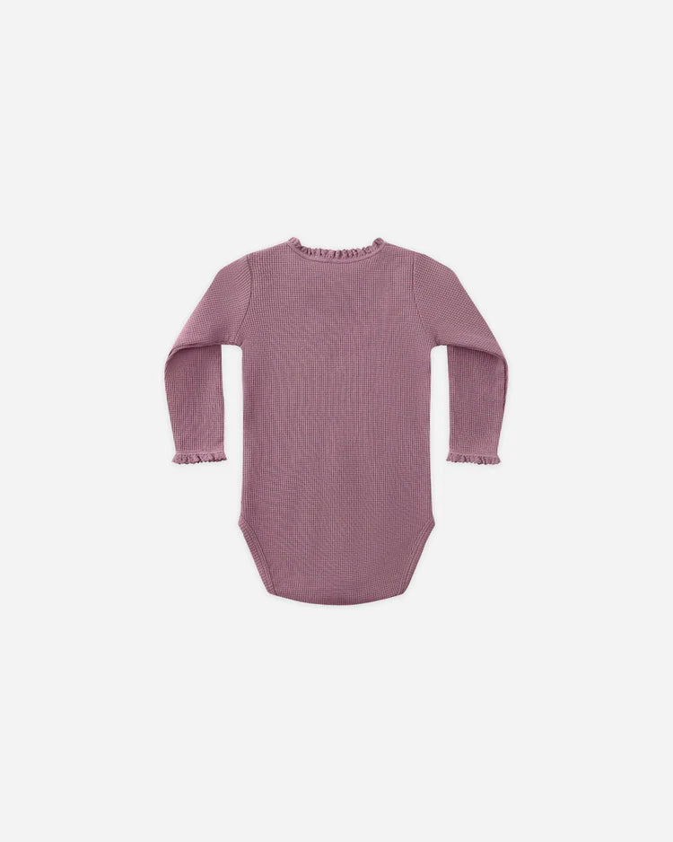 Waffle Long Sleeve Bodysuit | Mulberry | Quincy Mae