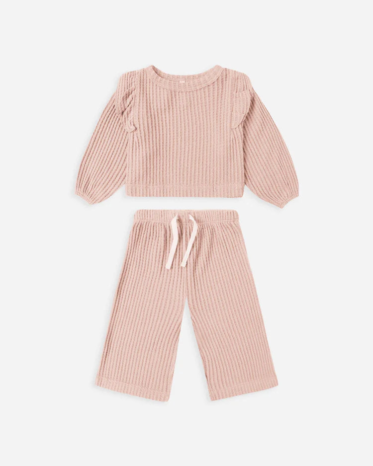 Ruffle Cozy Set | Rose | Quincy Mae