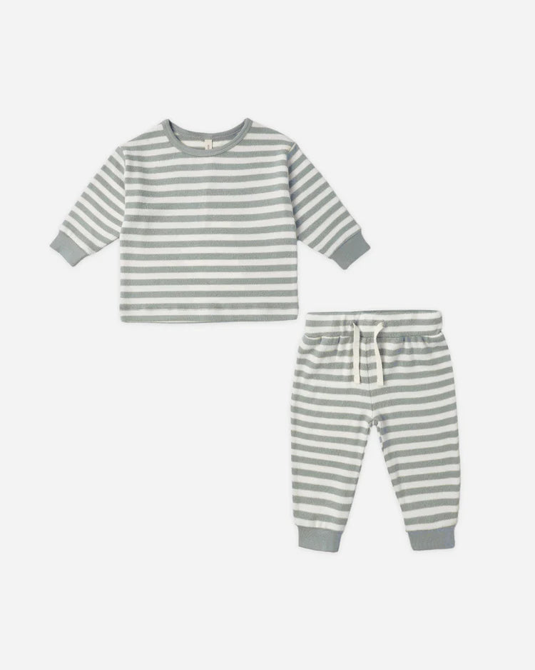 Cozy Set | Blue Stripe | Quincy Mae