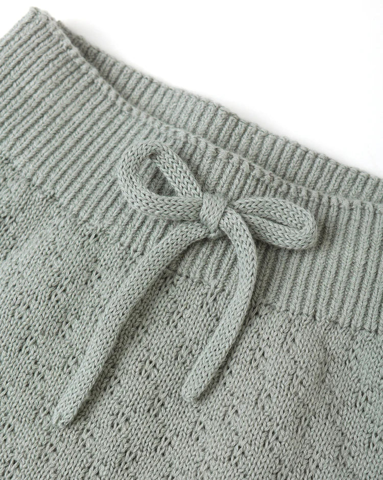 Knit Wrap Top + Pant Set | Steel Blue | Quincy Mae