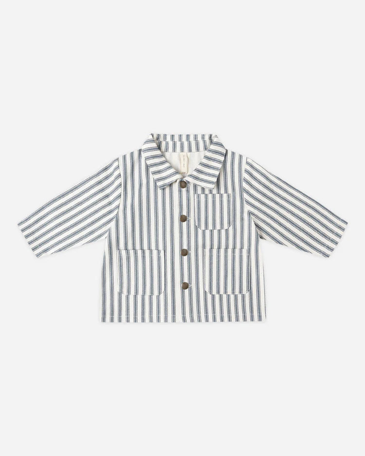 Utility Jacket | Ocean Pinstripe | Quincy Mae