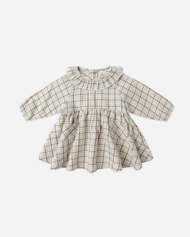 Simone Dress | Blue Plaid | Quincy Mae