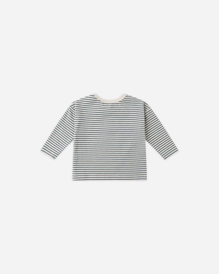 Long Sleeve Tee | Ocean Micro Stripe | Quincy Mae