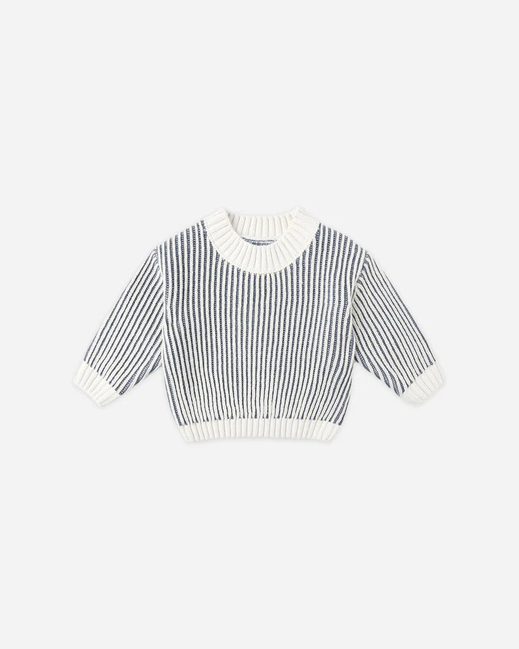 Relaxed Knit Sweater | Ocean | Quincy Mae