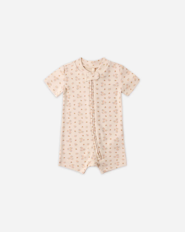 Zip Short Sleeve Sleeper | Strawberries | Quincy Mae