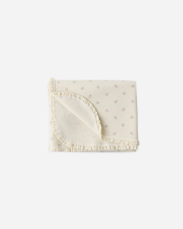 Waffle Baby Blanket | Mauve Ditsy | Quincy Mae